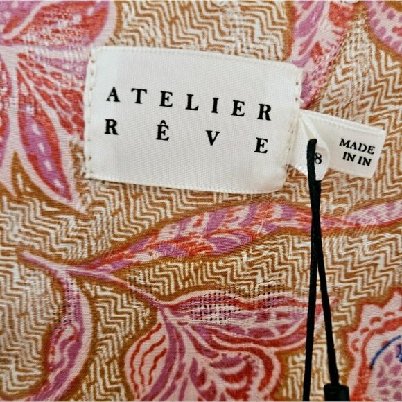 Atelier Reve Dorine Wrap Blouse Brown Pink  Print - Picture 11 of 11